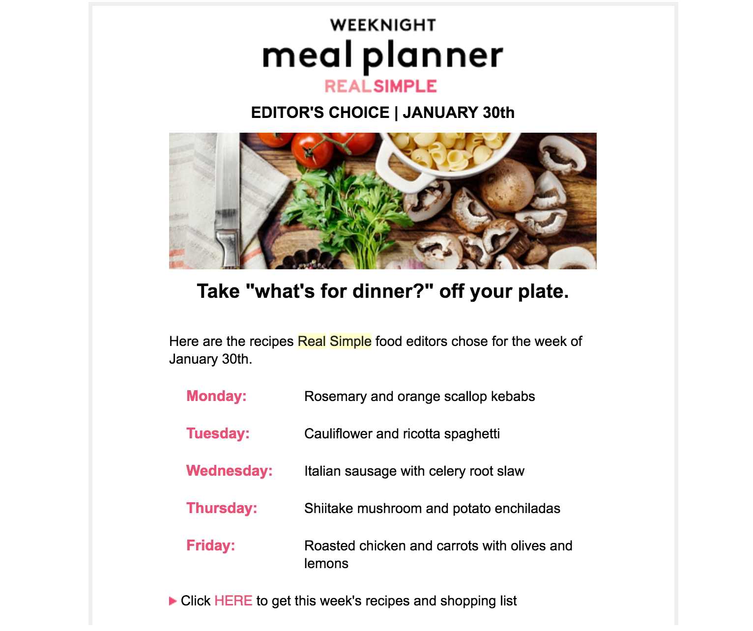 meal planning