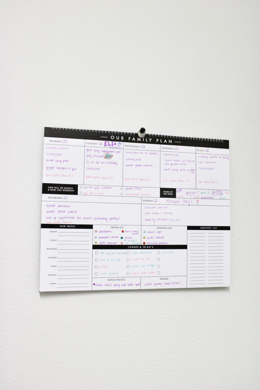 family plan calendar